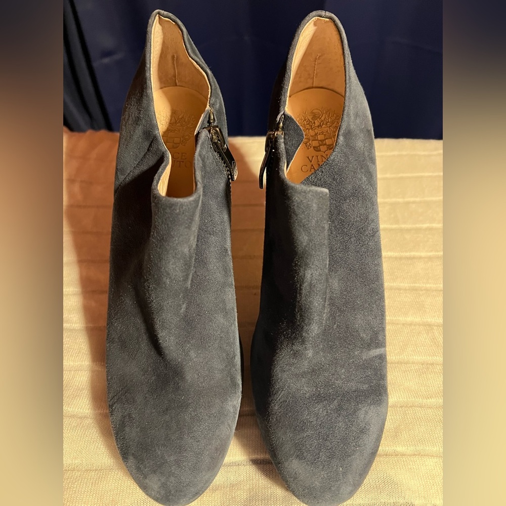 Vince Camuto Navy Blue Suede Ankle Booties